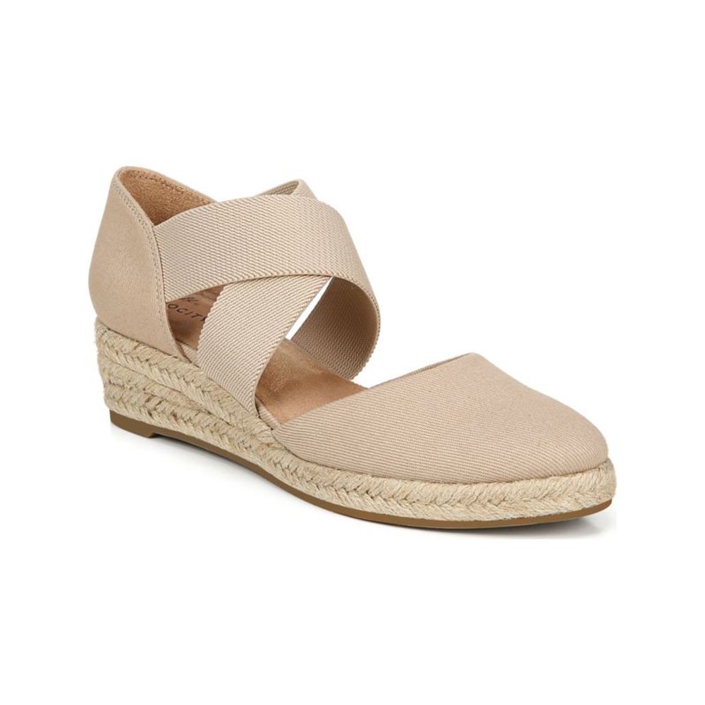 LIFE STRIDE VELOCITY Womens Beige Keaton Wedge Slip On Espadrille Shoes 7 M